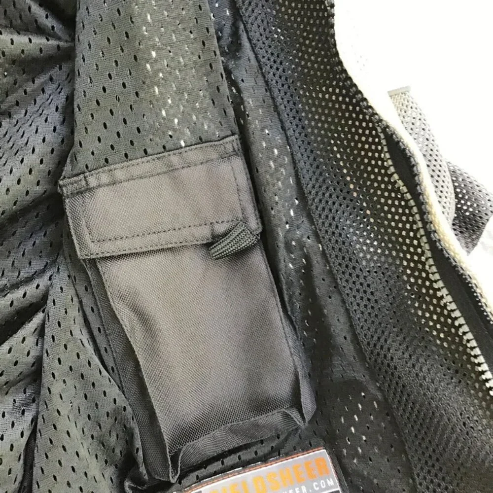 Fieldsheer Motorcycle Riding Jacket Mens 3XL Black Gray Mesh Armored Padded Rain